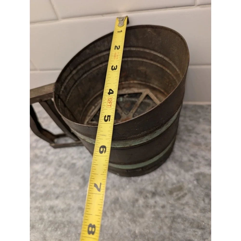 Vintage Savory Sift-Chine Sifter with Green Stripes, Made‎ In USA